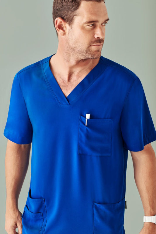 Biz Care Mens Avery V-Neck Scrub Top CST945MS - Icon Tshirts