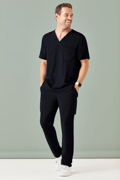 Biz Care Mens Avery V-Neck Scrub Top CST945MS - Icon Tshirts