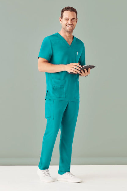 Biz Care Mens Avery V-Neck Scrub Top CST945MS - Icon Tshirts