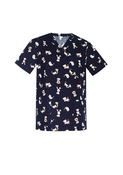 BIZ CARE MENS BEST FRIENDS SCRUB TOP CST147MS - Icon Tshirts