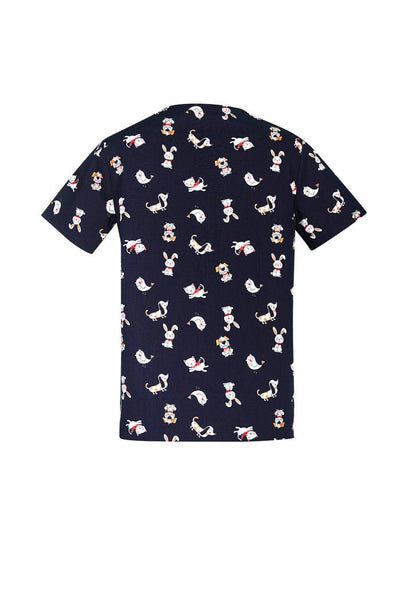 BIZ CARE MENS BEST FRIENDS SCRUB TOP CST147MS - Icon Tshirts
