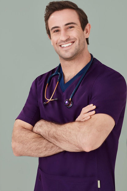 Biz Care Mens Riley V-Neck Scrub Top CST043MS - Icon Tshirts