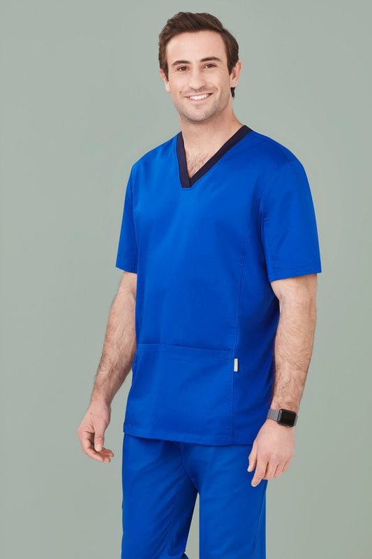 Biz Care Mens Riley V-Neck Scrub Top CST043MS - Icon Tshirts