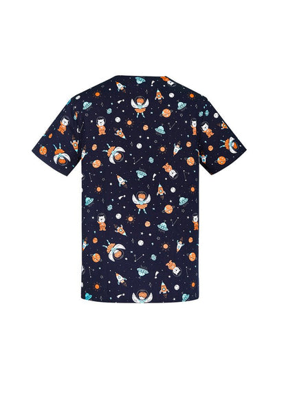 BIZ CARE MENS SPACE PARTY SCRUB TOP CST148MS - Icon Tshirts