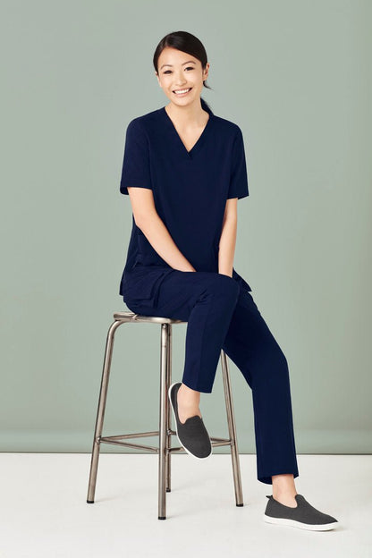 Biz Care WOMENS AVERY EASY FIT V-NECK SCRUB TOP CST941LS - Icon Tshirts