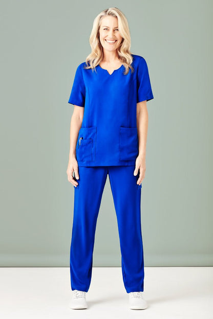 Biz Care Womens Avery Tailored Fit Round Neck Scrub Top CST942LS - Icon Tshirts