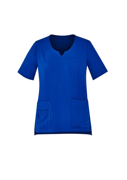 Biz Care Womens Avery Tailored Fit Round Neck Scrub Top CST942LS - Icon Tshirts
