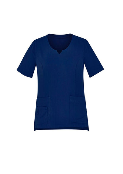 Biz Care Womens Avery Tailored Fit Round Neck Scrub Top CST942LS - Icon Tshirts