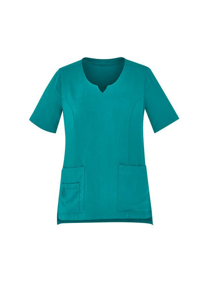 Biz Care Womens Avery Tailored Fit Round Neck Scrub Top CST942LS - Icon Tshirts
