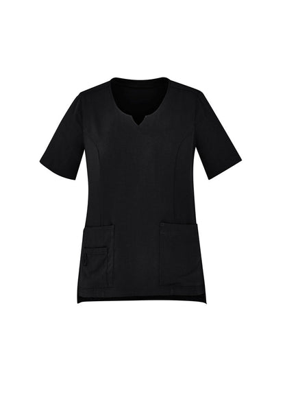Biz Care Womens Avery Tailored Fit Round Neck Scrub Top CST942LS - Icon Tshirts