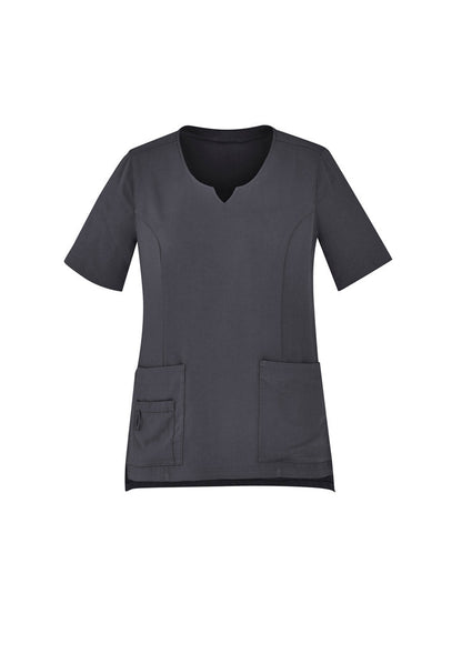Biz Care Womens Avery Tailored Fit Round Neck Scrub Top CST942LS - Icon Tshirts