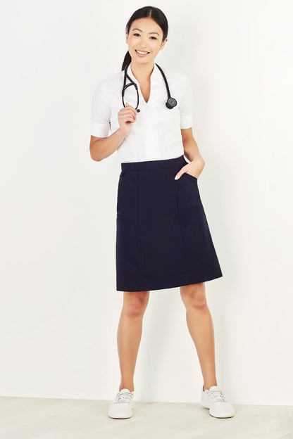 BIZ CARE WOMENS COMFORT WAIST CARGO SKIRT CL956LS - Icon Tshirts