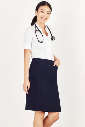 BIZ CARE WOMENS COMFORT WAIST CARGO SKIRT CL956LS - Icon Tshirts