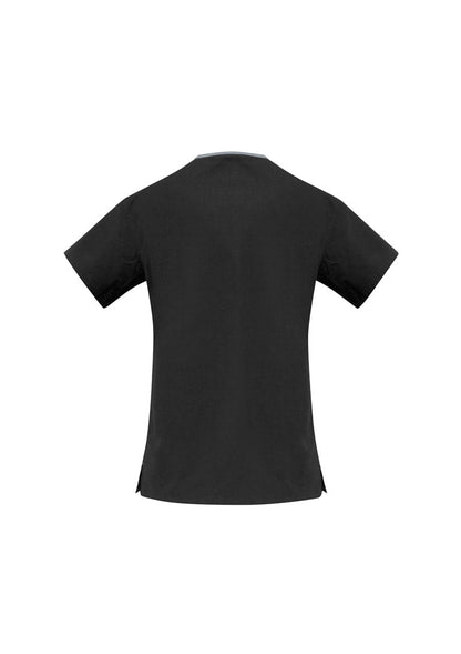 Biz care Womens Contrast Crossover Scrub Top H10722 - Icon Tshirts