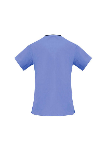 Biz care Womens Contrast Crossover Scrub Top H10722 - Icon Tshirts