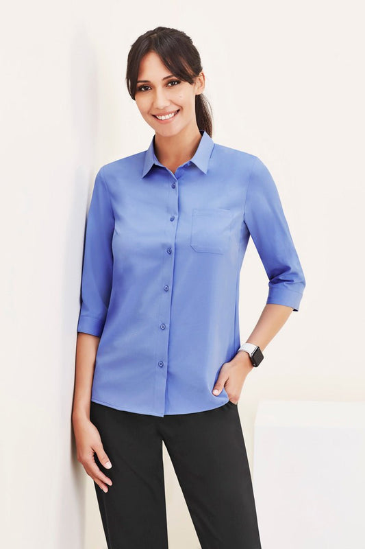 BIZ CARE WOMENS FLORENCE 3/4 SLEEVE SHIRT CS951LT - Icon Tshirts