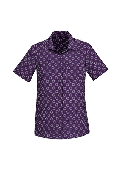 BIZ CARE WOMENS FLORENCE DAISY PRINT SHORT SLEEVE SHIRT CS948LS - Icon Tshirts