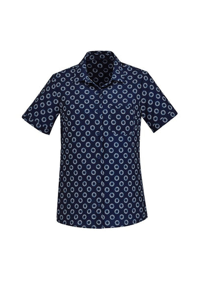 BIZ CARE WOMENS FLORENCE DAISY PRINT SHORT SLEEVE SHIRT CS948LS - Icon Tshirts
