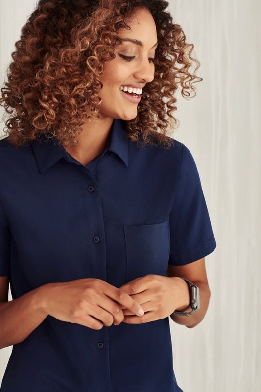 BIZ CARE WOMENS FLORENCE SHORT SLEEVE SHIRT CS947LS - Icon Tshirts