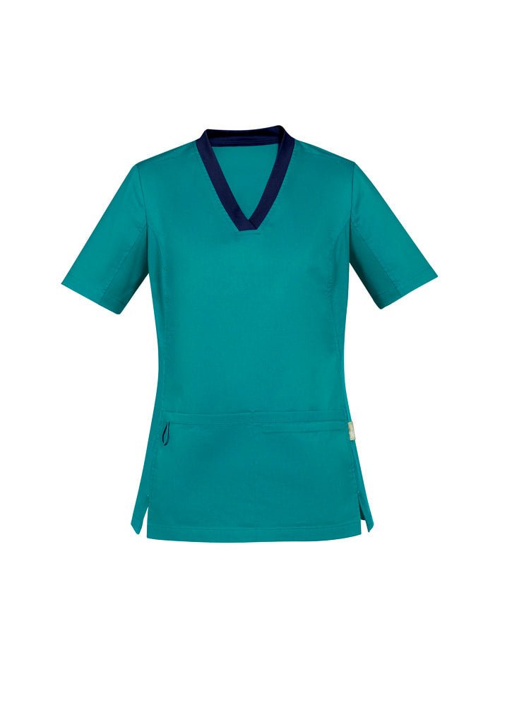 Biz Care Women's Riley V-Neck Scrub Top CST043LS - Icon Tshirts