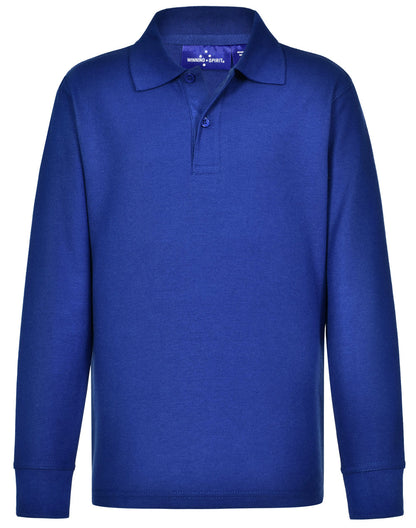 PS12K KIDS TRADITIONAL POLY/COTTON PIQUE KNIT LONG SLEEVE POLO