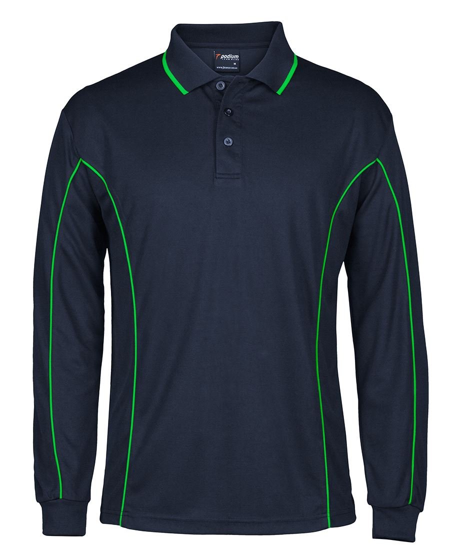 JBS PODIUM L/S PIPING POLO 7PIPL (SIZES XXS-2XL) - Icon Tshirts