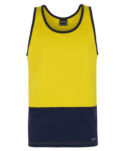 JB'S WEAR 6HTCS HI VIS COTTON SINGLET - Icon Tshirts