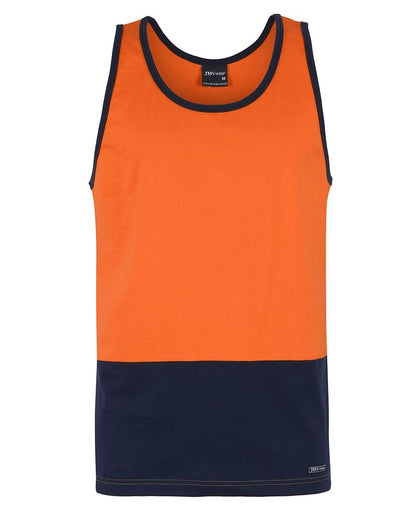 JB'S WEAR 6HTCS HI VIS COTTON SINGLET - Icon Tshirts