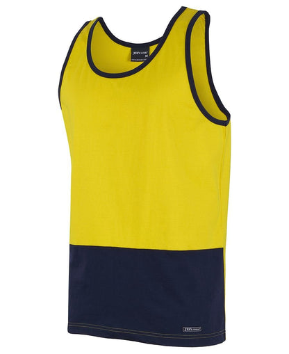 JB'S WEAR 6HTCS HI VIS COTTON SINGLET - Icon Tshirts