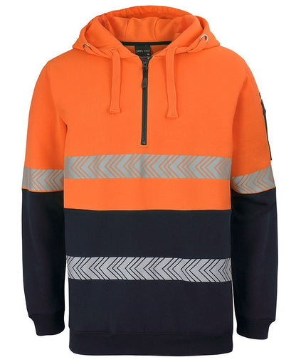 JB's Wear HI VIS 1/2 ZIP SEGMENTED TAPE HOODIE 6HZSH - Icon Tshirts