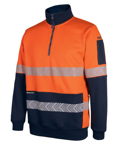 JB's Wear HI VIS 330G 1/2 ZIP SEGMENTED TAPE FLEECE 6DPS - Icon Tshirts