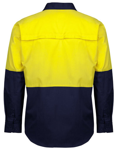JB's Wear HI VIS CLOSE FRONT L/S 150G WORK SHIRT 6HVCS - Icon Tshirts