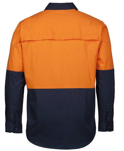 JB's Wear HI VIS CLOSE FRONT L/S 150G WORK SHIRT 6HVCS - Icon Tshirts
