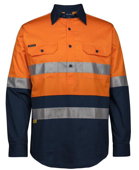 JB's Wear HI VIS (D+N) CLOSE FRONT L/S 150G WORK SHIRT 6HWCS - Icon Tshirts