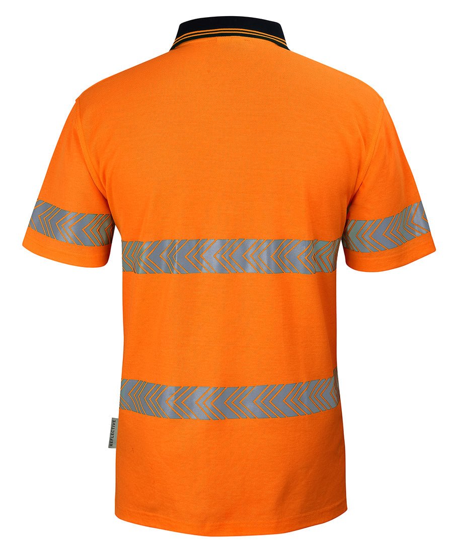 JB's Wear HI VIS (D+N) COTTON BACK S/S SEGMENTED TAPE POLO 6HMSS - Icon Tshirts