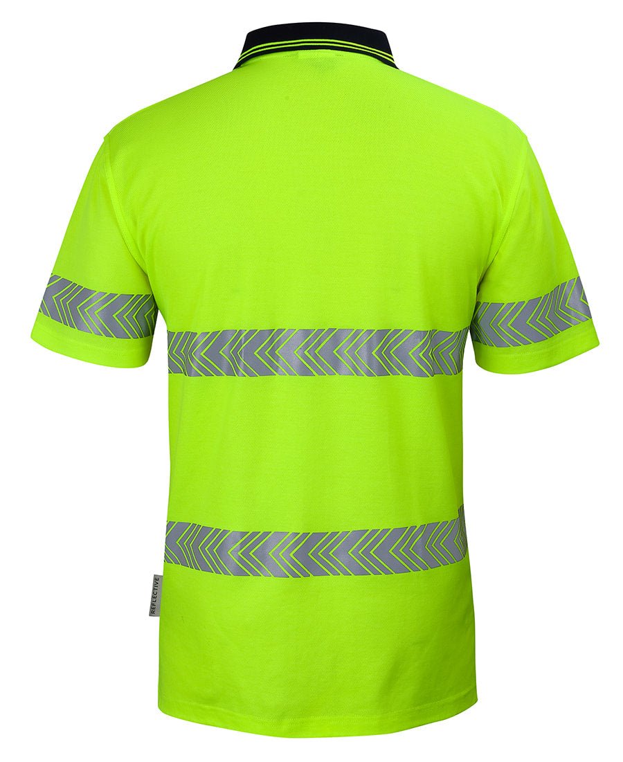 JB's Wear HI VIS (D+N) COTTON BACK S/S SEGMENTED TAPE POLO 6HMSS - Icon Tshirts