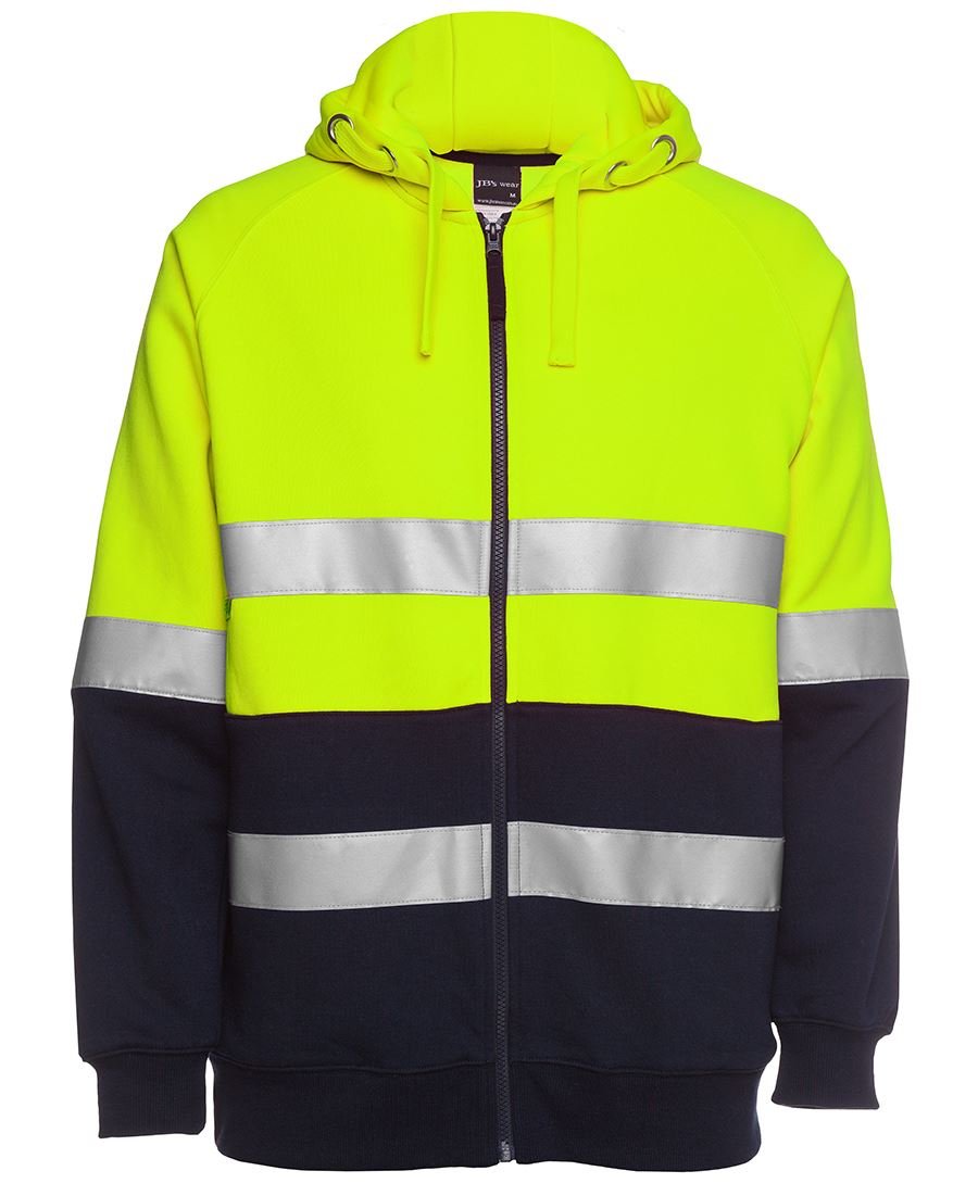 JB's Wear Hi Vis (D+N) Full Zip Fleecy Hoodie 6DNH - Icon Tshirts