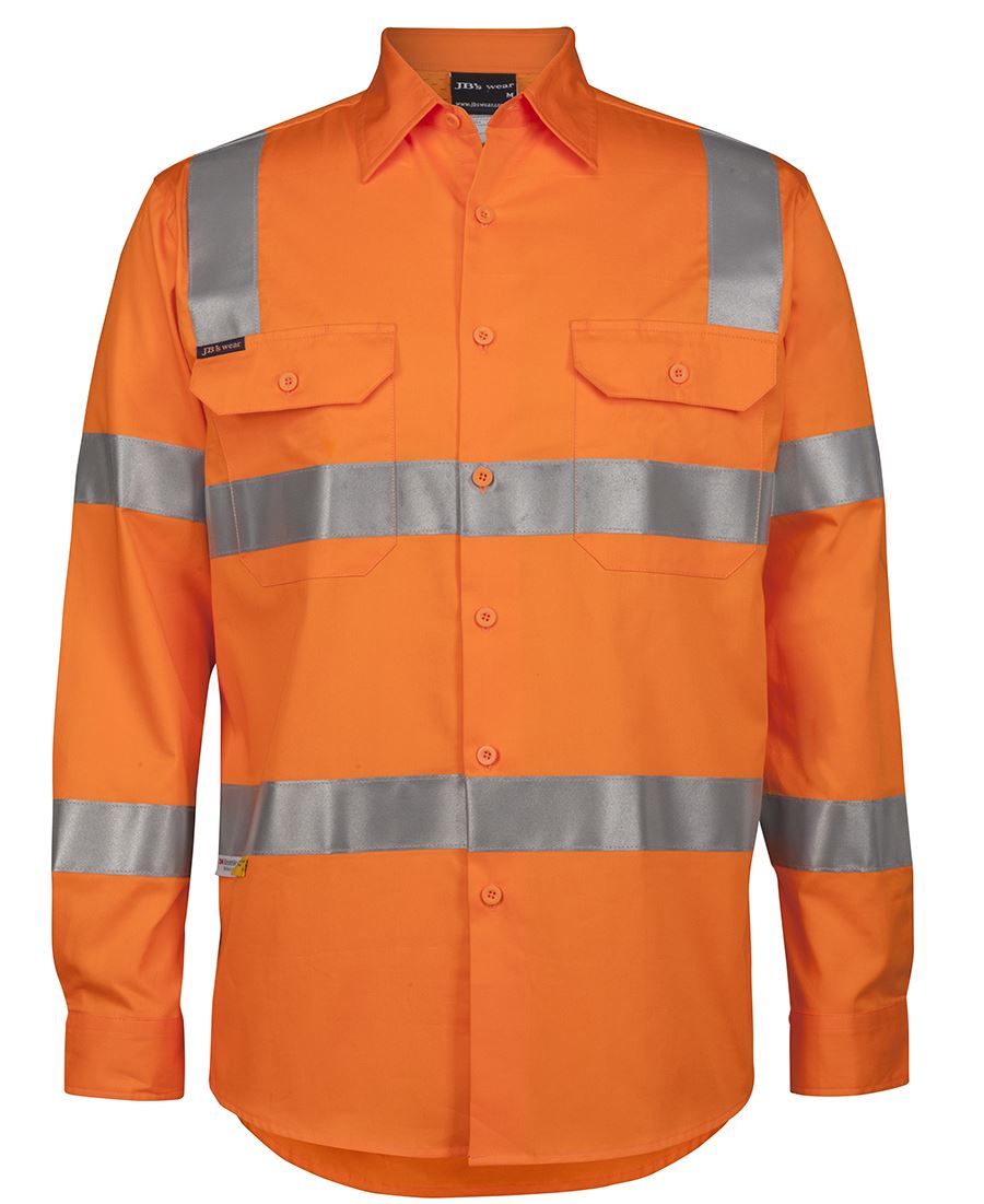 JB's Wear HI VIS (D+N) L/S 150G VIC RAIL WORK SHIRT 6DNWR - Icon Tshirts