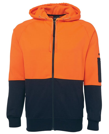 JB's Wear Hi Vis Full Zip Fleecy Hoodie 6HVH - Icon Tshirts