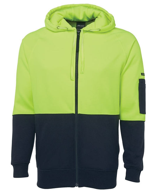 JB's Wear Hi Vis Full Zip Fleecy Hoodie 6HVH - Icon Tshirts