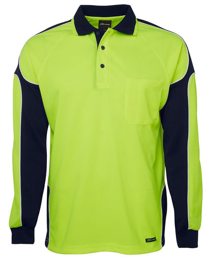 JB's Wear Hi Vis L/S Arm Panel Polo 6AP4L - Icon Tshirts