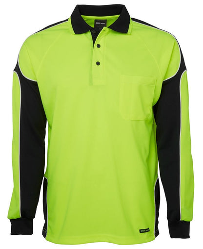 JB's Wear Hi Vis L/S Arm Panel Polo 6AP4L - Icon Tshirts