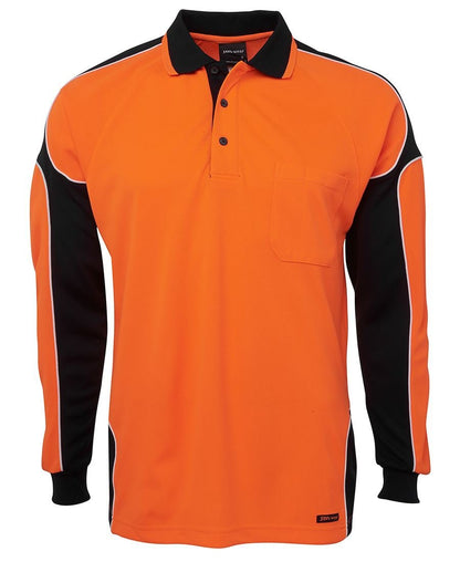 JB's Wear Hi Vis L/S Arm Panel Polo 6AP4L - Icon Tshirts