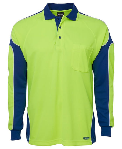 JB's Wear Hi Vis L/S Arm Panel Polo 6AP4L - Icon Tshirts