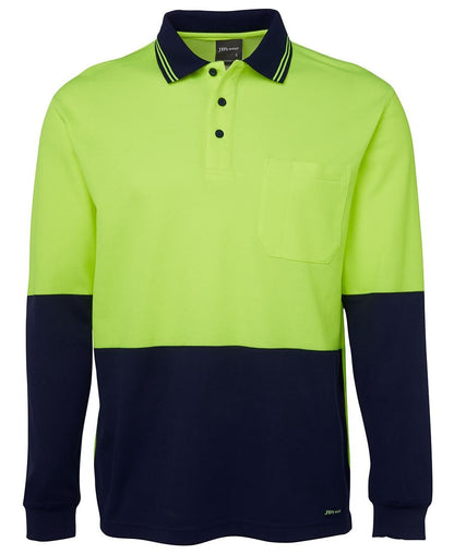 JB's Wear Hi Vis L/S Cotton Back Polo 6HPL - Icon Tshirts