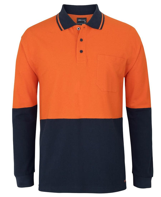 JB's Wear HI VIS L/S COTTON PIQUE TRAD POLO 6HVQL - Icon Tshirts