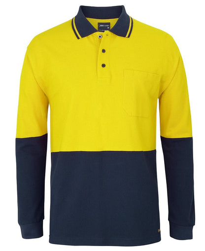 JB's Wear HI VIS L/S COTTON PIQUE TRAD POLO 6HVQL - Icon Tshirts