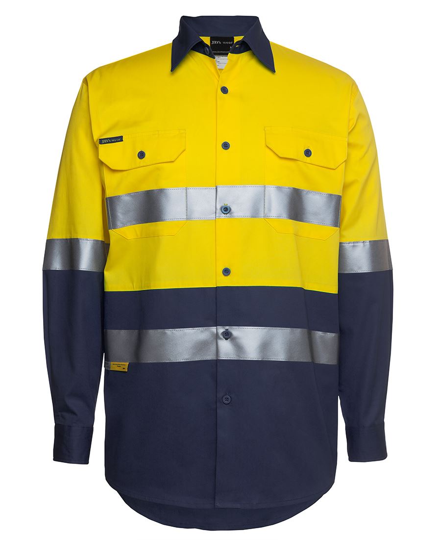 JB's Wear Hi Vis L/S (D+N) 150G Work Shirt 6DNWL - Icon Tshirts