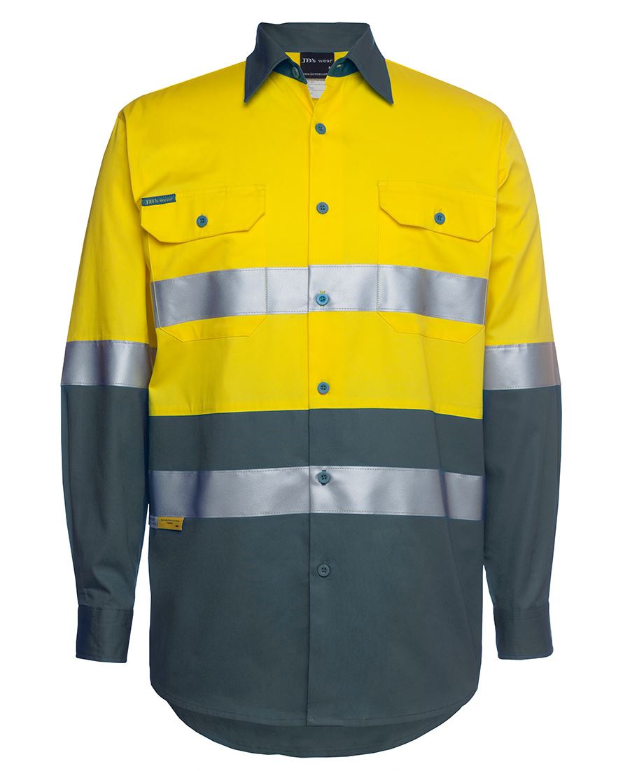 JB's Wear Hi Vis L/S (D+N) 150G Work Shirt 6DNWL - Icon Tshirts