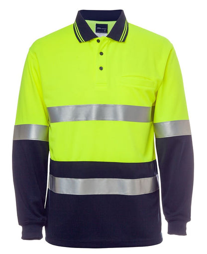 JB's Wear Hi Vis L/S (D+N) Cotton Back Polo 6HMCB - Icon Tshirts